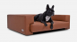 Preview: mypado Boston Kunstleder-Premium - Füllung Visco - Hundesofa - Farbe Kupfer - diverse Größen