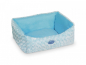 Preview: Hundebett - 45x40x18 cm - Hundesofa - waschbar - Alcantaraoptik -  Farbe blau