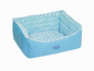 Preview: Hundebett - 45x40x18 cm - Hundesofa - waschbar - Alcantaraoptik -  Farbe blau