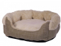 Preview: Ovales Hundesofa - Hundekissen - Leinenoptik + Softplüsch - div. Größen - Farbe beige