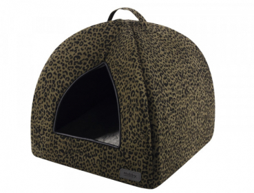 Hundehöhle - Hundehaus - Microfaser - waschbar - 38x38x35 cm - Farbe leopard