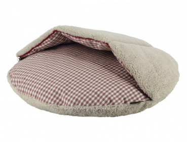 Komfort Hundekissen mit Kuscheldecke - rund - d=65 cm - Farbe rot