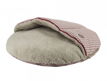 Komfort Hundekissen mit Kuscheldecke - rund - d=65 cm - Farbe rot