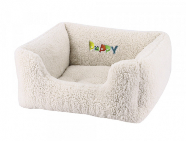 Komfort Hundebett - Hundesofa - 45x40x18 cm - Softplüsch - Farbe elfenbeinfarbig