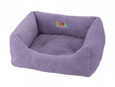 Komfort Hundebett - Hundesofa - 45x40x18 cm - Softplüsch - Farbe fliederfarben