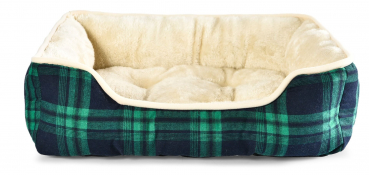 Hundebett - 56x46x16 cm - Farbe tartan-grün