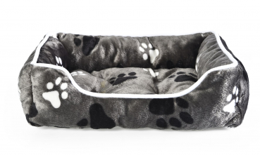 Hundebett - 56x46x16 cm - Farbe Pfotendesign