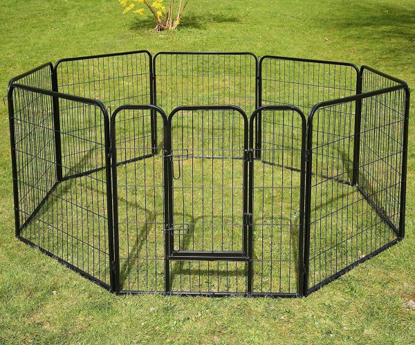 Welpenauslauf - Metall schwarz - 640x100 cm
