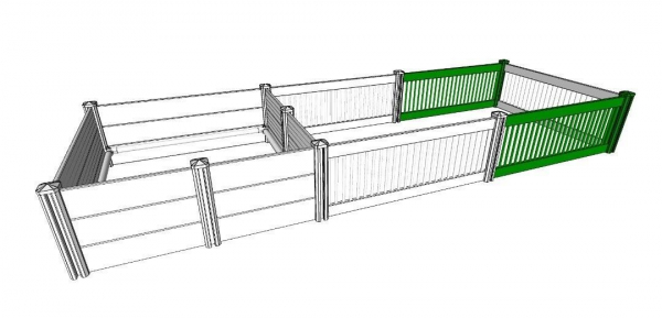 Erweiterungsset 2 Paneelen zur Wurfkiste mit Auslauf - 150 cm