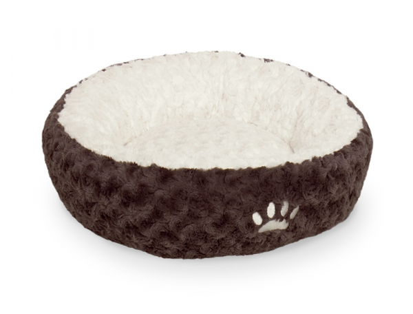 Hundebett / Donut - d=45 cm - Farbe: braun weiß