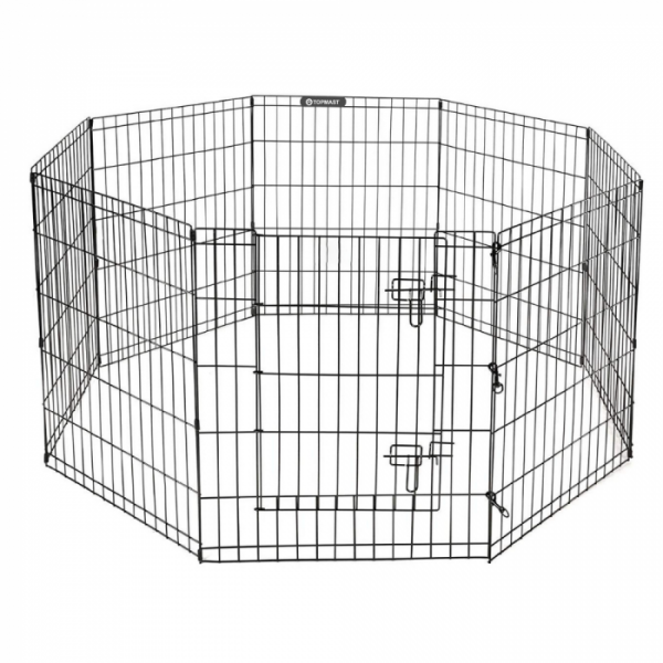 Welpenauslauf - Metall schwarz - 560 cm - H= 60 cm