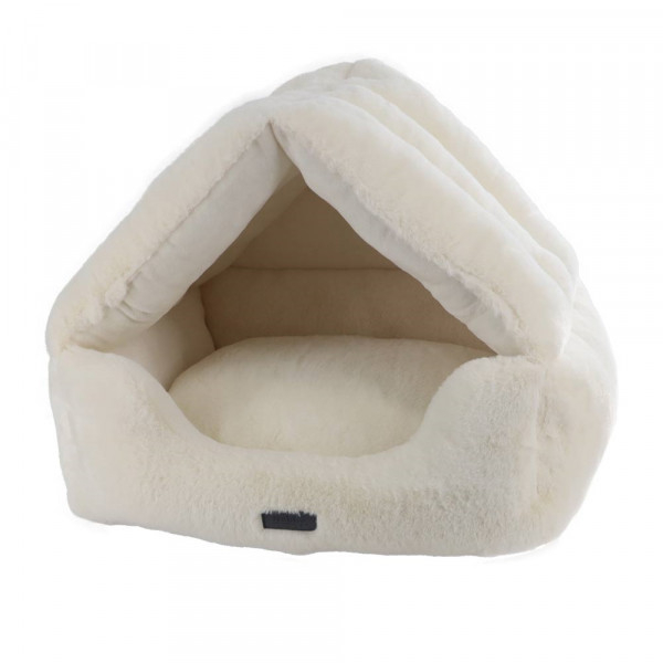 Hundehöhle - Hundehaus - Softplüsch - 52x45x40 cm - Farbe beige