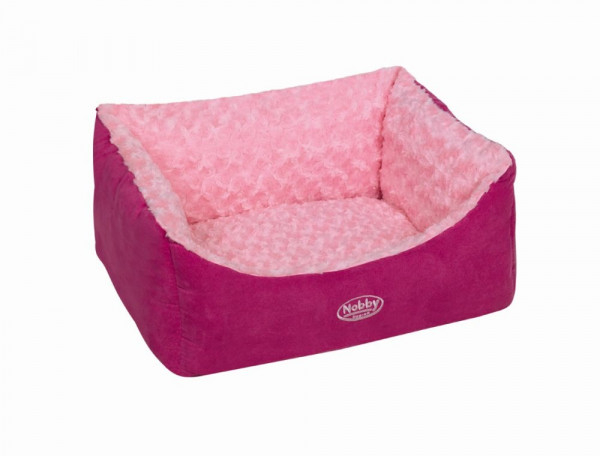 Hundebett - 45x40x18 cm - Hundesofa - waschbar - Alcantaraoptik -  Farbe pink