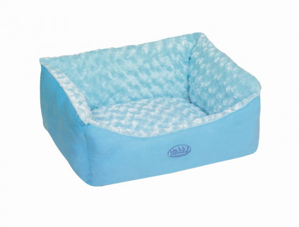 Hundebett - 45x40x18 cm - Hundesofa - waschbar - Alcantaraoptik -  Farbe blau