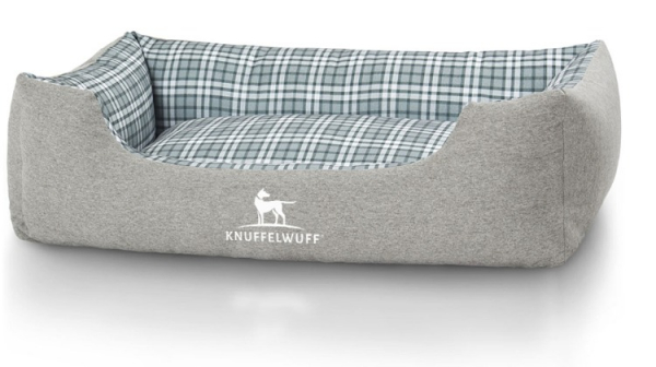 Knuffelwuff Hundebett - Lenard - Velours mit Karomuster - div. Farben und Größen