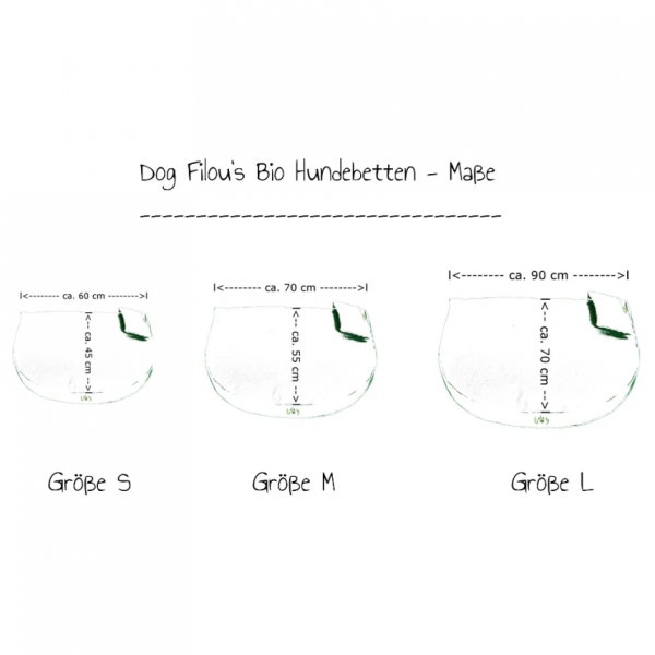 Bio-Hundebett - Öko-Hundebett - Bio Baumwolle - div. Größen und Farben