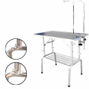 Hunde Trimmtisch Pflegetisch - Edelstahl - höhenverstellbar - Trimmgalgen - 95x55 cm