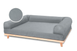 Ökologisches orthopädisches Hundebett - Holz und Velour